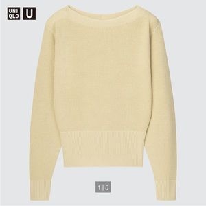 Uniqlo U High Twisted Boat Neck Sweater, Yellow, XS, Like New
